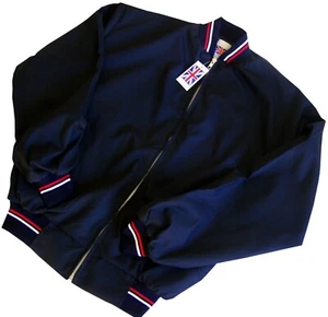 Relco Hombre Azul Mono Chaqueta Mod Golf Informal Chaqueta Bomber - Imagen 1 de 2