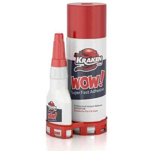 Kraken Bond WOW Super Fast CA Glue + Activator 1 Pack (1.76oz + 6.76oz) - Picture 1 of 5