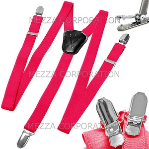 New in box Kid's Boy's Vesuvio Napoli Suspenders Braces clip on party hot pink - Picture 1 of 2