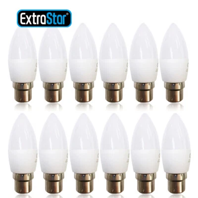 10P LED Candle Light Bulbs 4W/5W/6W BC B22 Bayonet Warm Natural Daylight White - Image 1 of 4