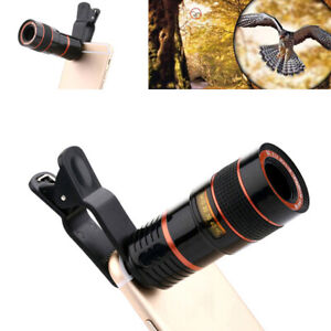 8X or 12X Zoom Universal Cell Phone Camera Lens Optical Telephoto Telescope Clip