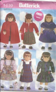 BUTTERICK 5110 18" DOLL CLOTHES SEWING PATTERN ©1997 - Picture 1 of 4