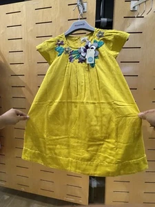 Mini Boden Yellow Floral Embroidered Baby Dress 7-8 Years - Picture 1 of 4