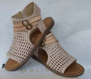 Ladies Blowfish Malibu Dream Gold Metallic Vegan Woven Cut Out Zip Wedge Sandals - Picture 1 of 7