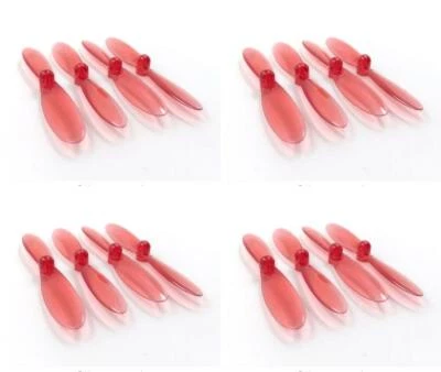 Hubsan X4 H107D Transparent Clear Red Propeller Blades Props Rotor 4 Pack - Image 1 of 2