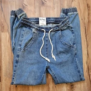 Women's One Teaspoon Super Trackies Jean Joggers Size Small  - Picture 1 of 8