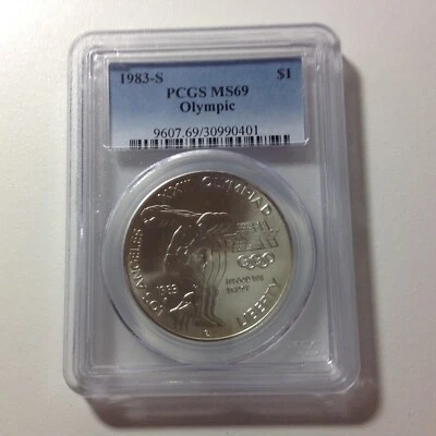 1983-S $1.00 Olympic PCGS PR69DCAM (blue) - Image 1 of 2