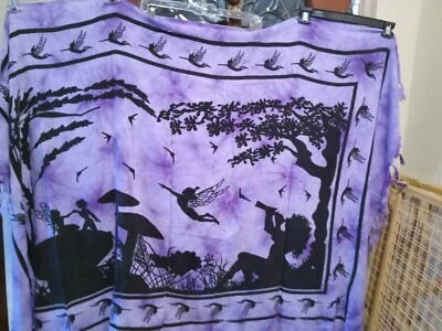 Sarong/colgante de pared diseño de hadas púrpura 42" x 64" Foto 1 de 4