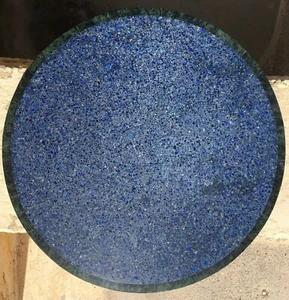 24" Marble Table Top Semi Precious Lapis Lazuli Stone Handmade Inlay Home Decor - Picture 1 of 8