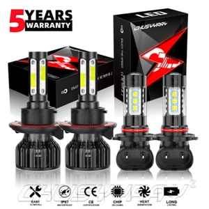 H13/9008+9145/9140 Combo LED Headlight Bulb High Low Beam Fog Light 6000K White - Picture 1 of 16