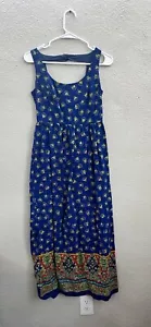 Abito donna Lanz of Salzburg taglia sconosciuta blu midi floreale vintage aperto dietro - Foto 1 di 8