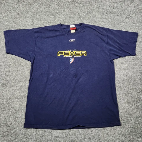 INDIANA FEVER T-Shirt Men's XL Reebok Blue Short Sleeve Crew Neck Cotton WNBA Cover