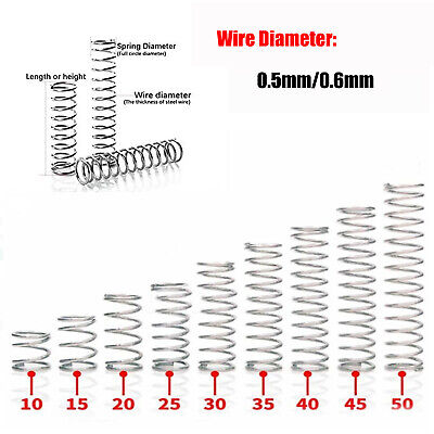 304 Stainles Steel Compression Spring Pressure Small Spring Wire Dia 0.5mm-0.6mm • 2.83£