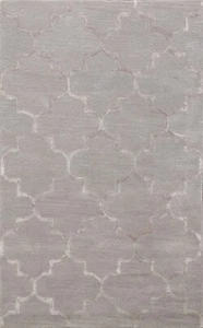 Wool/ Silk Trellis Indian Contemporary Area Rug Hand-tufted Kitchen Carpet 4'x6' - Picture 1 of 10