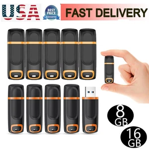 5/10/20 Pack 8GB,16GB USB 2.0 Flash Drive Memory Stick Thumb Drive Zip Drives - Afbeelding 1 van 11
