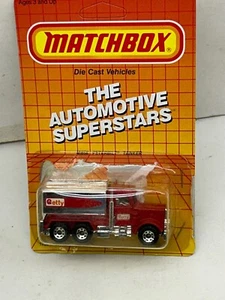 1987 MATCHBOX SUPERFAST MB 56 GETTY PETERBILT TANKER NEW ON DAMAGED CARD - Picture 1 of 5
