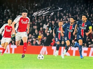 DECLAN RICE SIGNED 16"x12" ARSENAL FOOTBALL PHOTOGRAPH SEE PROOF + COA - Picture 1 of 3