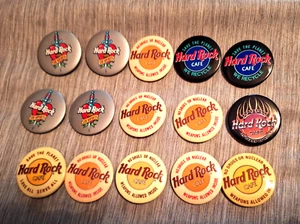 Vintage Hard Rock Cafe Button Pins Lot of 15 - Picture 1 of 1