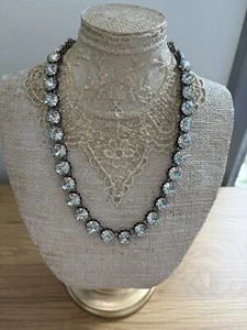 Rare Stella & Dot 12 mm Crystal Rhinestone Regency Statement Necklace 18-19” - Picture 1 of 14