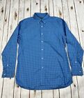 Southern Tide Club Performance Cotton Large Long Sleeve Button Down Shirt Blue