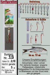 Bavaria Köderfisch System Nr.15 Bebleiung: 5g, Haken Gr.: 2/0,Hakenform: gerade - Bild 1 von 13