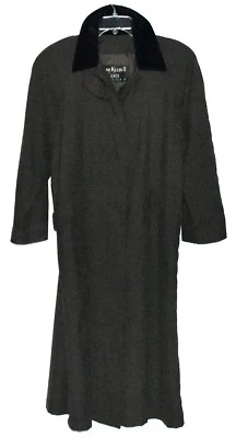 Anne Klein II Brown with Velvet Collar Cape Style Back Womens Maxi Coat Size 10P - Image 1 of 4