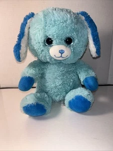 Spark Create Imagine PUPPY DOG 2-Tone Blue Soft 12” Plush Blue Glitter Eyes - Picture 1 of 7