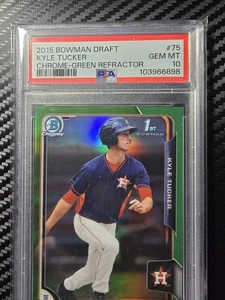 2015 BOWMAN CHROME KYLE TUCKER GREEN REFRACTOR /99 PSA 10 1st Bowman - Picture 1 of 3