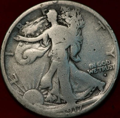 1917-S Obverse Mint Mark San Francisco Mint Silver Walking Liberty Half - Image 1 of 2