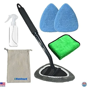 Kit d'outils de nettoyage de pare-brise de voiture - Brosse en microfibre, vaporisateur, tissu et sac - Photo 1 sur 7