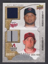 Brandon Webb Francisco Liriano 2009 UD Ballpark All Star Dual Jersey Card #121
