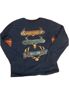 wes and willy blue reindeer boys long sleeve shirt. size 6 - Picture 1 of 4