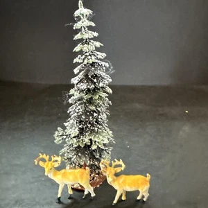 2 Vintage hard plastic Reindeers / Deer Hong Kong VGC & Tree Lot Cute - Picture 1 of 7