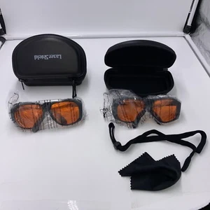 Lazer Shield Safety Glasses 2 pair.orange lens190-449nm005+450-532 006+ - Picture 1 of 5