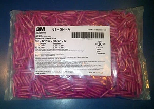 3M Butt Connector, 22-18 AWG, Nylon Insulated Seamless, 61-SN-A, 1000/Bag,1 bag - Picture 1 of 1