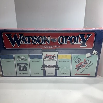 WATSON OPOLY Special 50th Anniversary Watson Realty Board Game, 1965-2015, New - Image 1 of 4