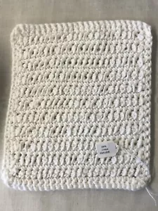 Hecho a mano 100 % algodón tela trapo baño tela de ganchillo 1 blanco - Imagen 1 de 1