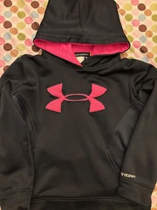 Under Armour Storm Hoodie - Youth Girls - Black / Pink S Small - VGUC - Picture 1 of 2