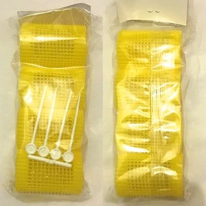 8 YELLOW HAIR ROLLERS WITH PINS (65mm length, 34mm diameter) - Picture 1 of 5