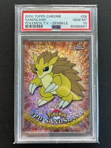PSA 10 SPARKLE Sandslash #28 Pokemon 2000 Topps Chrome GEM MINT - Picture 1 of 2