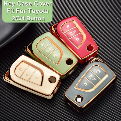 Protector TPU Llavero Abatible para Toyota Corolla Camry RAV4 C-HR 3/4 Botón Foto 1 de 4