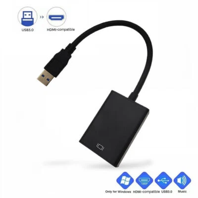 USB 3.0 to HDMI Converter Display Cable Graphic Adapter 1080P HD For Laptop PC - Image 1 of 4