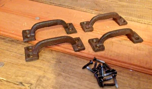 4er Set kleine (3 5/8") rustikale Vintage Stil Schrankgriffe... KOSTENLOSER VERSAND - Bild 1 von 6