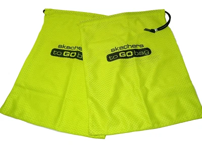 "Lote de 2 bolsas de zapatos de viaje con cordón de malla verde Sketchers To Go 10""x12""" Foto 1 de 4