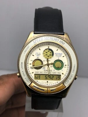 Orologio da polso uomo digitale vintage Casio 348 AW-200 sveglia velocità memoria 100 - Immagine 1 di 4