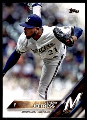 2016 TOPPS #544 JEREMY JEFFRESS MILWAUKEE BREWERS - Image 1 of 2
