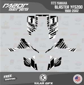 Graphics Kit for Yamaha Blaster YFS200 (1988-2002) Razor Series - White 16 Mil - Picture 1 of 6
