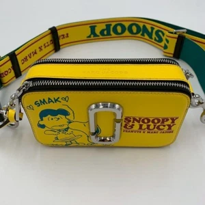 Auth Marc Jacobs PEANUTS SNOOPY Shoulder Bag Yellow Crossbody Used from JP IK - Picture 1 of 16