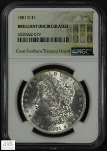 1881 O Great Southern Treasury Hoard Morgan Silver Dollar NGC BU Brilliant UNC