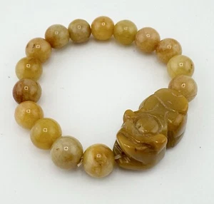 Gelbe Jade Armband Pi Xiu Yao Xie Drache Feng Shui Glück Glück Kraft - Bild 1 von 6